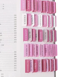 Boho-Themed Pink Bible Tabs for Women & Men - Laminated, Durable, Easy-to-Use Index Tabs prayer journal