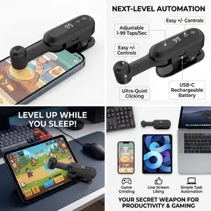Smart Auto Tapper Clicker for All Phones iPhone Android, Rechargeable Cordless – Adjustable Tap Speed, Auto Click for Live, Game, Likes, Shopping