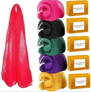 African Exfoliating Net Sponge, Ethically Sourced from Nigeria Bath Sponge Bath Sponge Shower(Black/Violet/Green/Yellow/Pink)