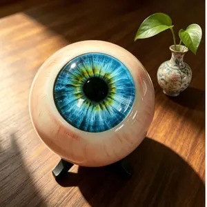New 6cm Ultra-realistic Monster Eyes Multicolor 3D Realistic Eyeball Resin Ornament with Base Pupil Eye Figurine