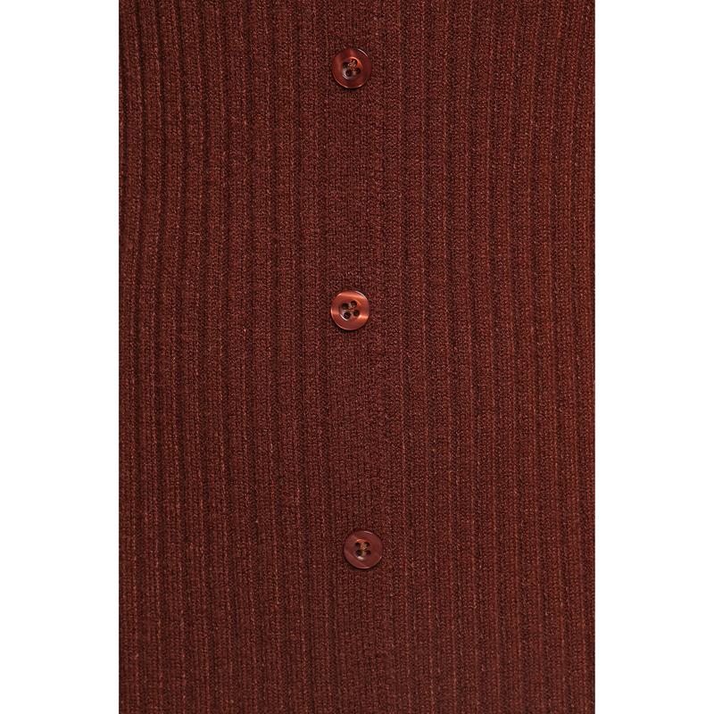 Marshall Button Through Knit Maxi Dress - Chocolate