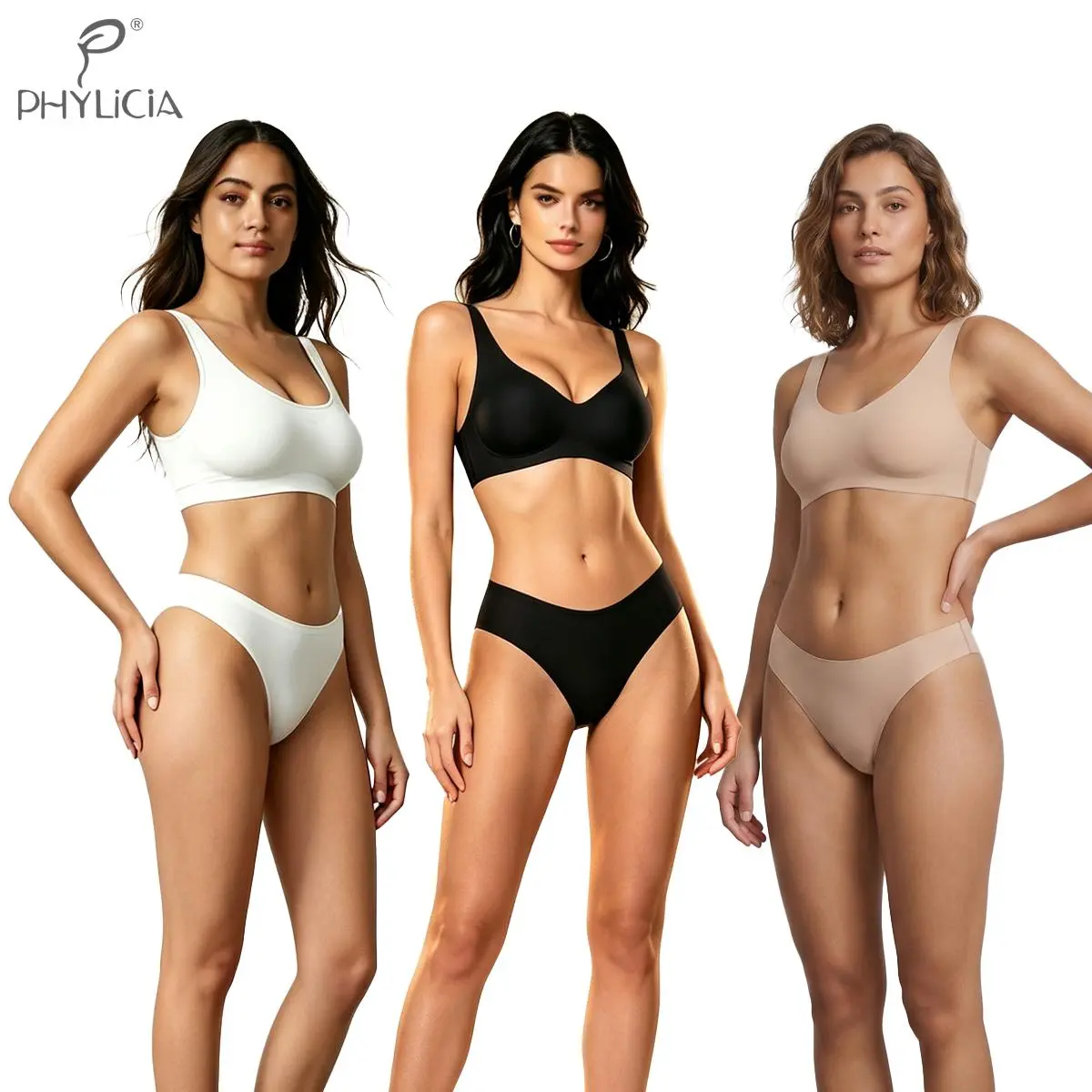 Women's Classic Cotton Blend 3-Pack High-Waist Full Coverage Panties with Moderate Tummy Support and Double-Layer Crotch