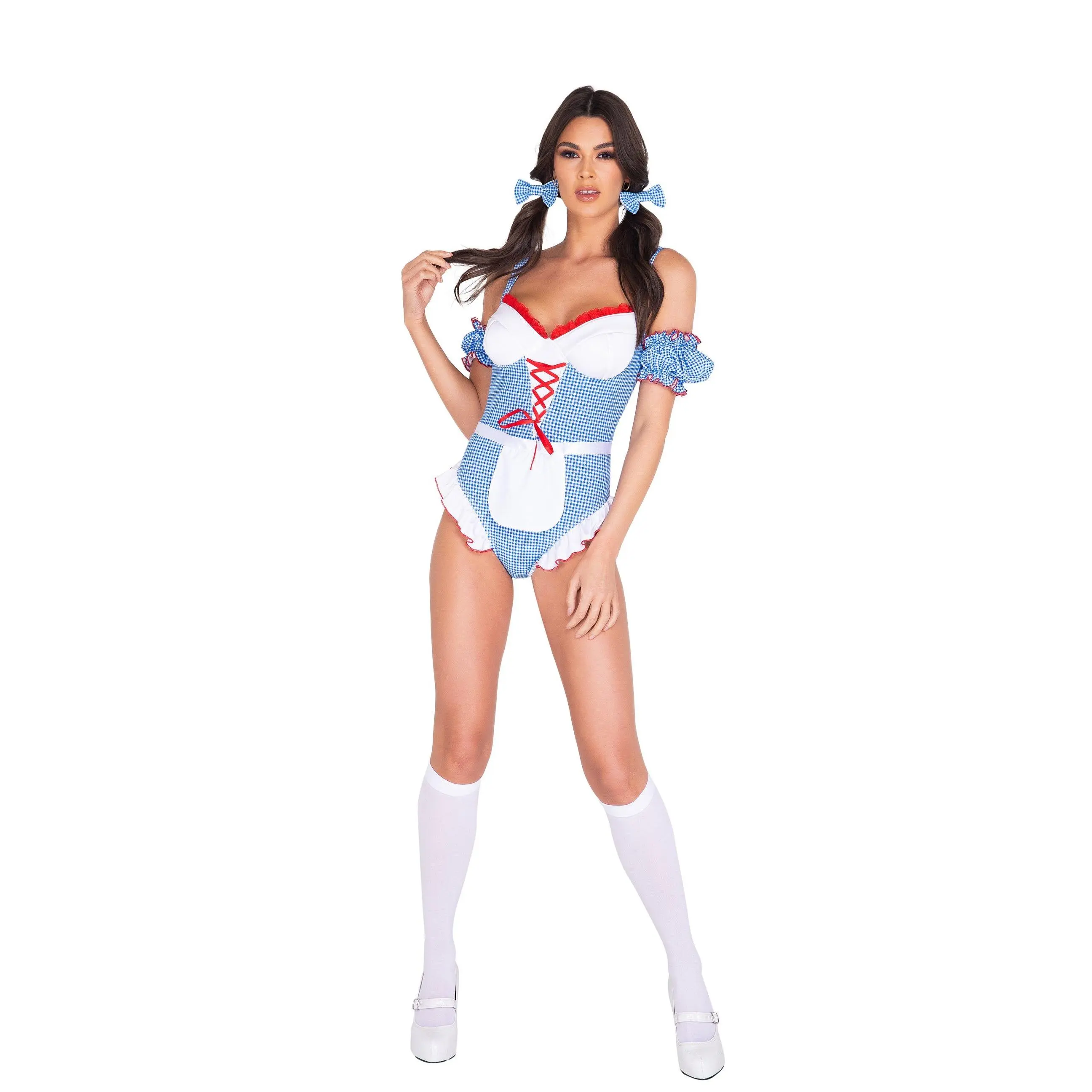 5055 - 4pc Gingham Kansas Girl Costume