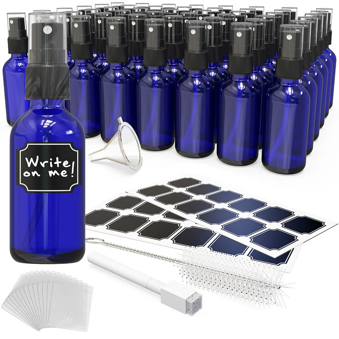 Nevlers 2 oz. Leakproof Blue Glass Spray Bottles (Pack of 48)