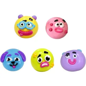 Cartoon Face Changing Stress Ball TPR Squeeze Fidget Toy Funny Expression Anxiety Relief Decompression Gift