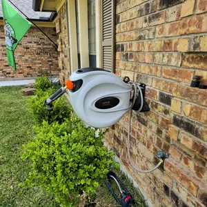 【Summervibes】VEVOR Retractable Hose Reel, Various specifications, 100'x1/2" 180° Swivel with 9-Pattern Nozzle, Automatic Rewind, Lock at Any Length, Slow Return System