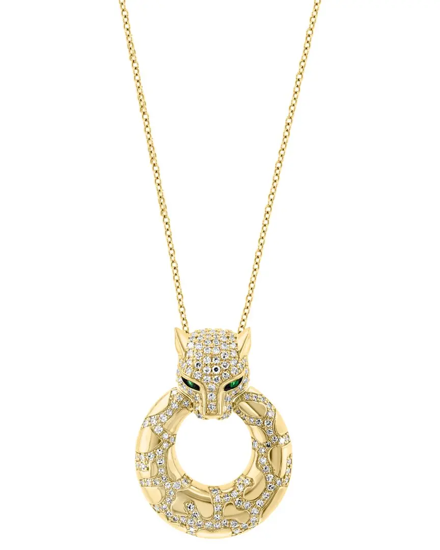 Effy Fine Jewelry Silver 0.72 ct. tw. Diamond & Emerald Necklace