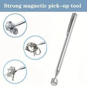 Small Retractable Magnetic Pick-Up Tool, Stainless Steel, No Power Needed, Strong Magnet, Multi-Functional, Home Repair, Car Maintenance