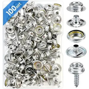 350 count Canvas Snap Kit, Boat Canvas Snaps, 3/8" Socket Stainless Steel Snaps Marine Grade for Clothing Leather Fabric Canvas ()