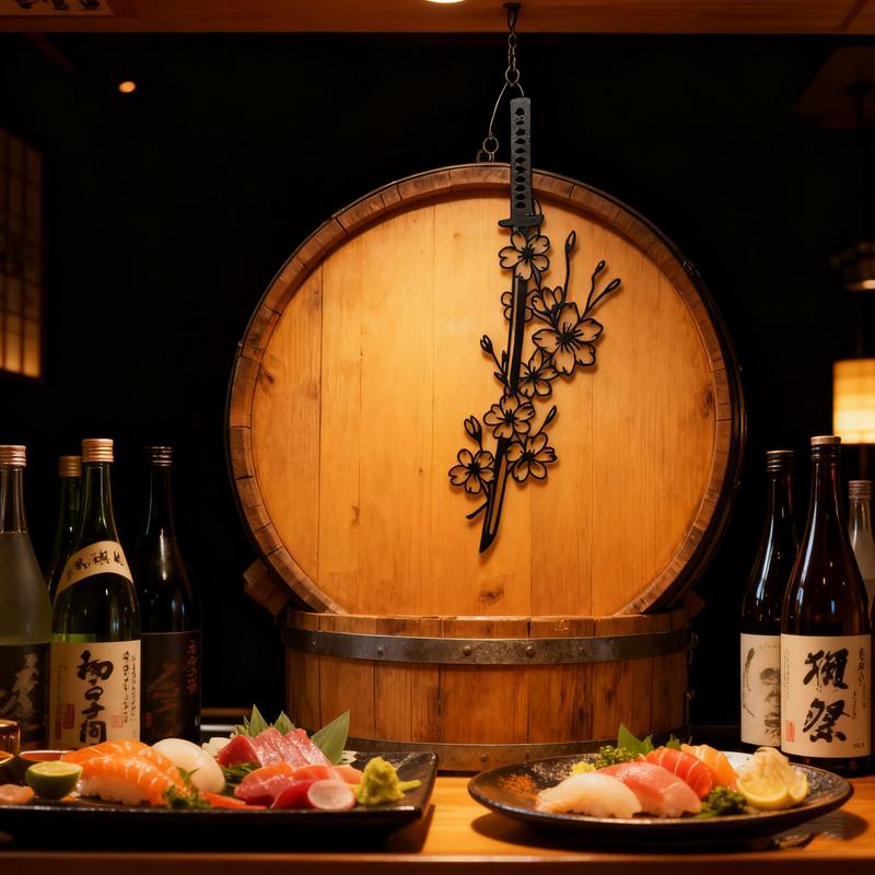 Japanese Cultural Blooming Plum Blossom Samurai Metal Wall Art Unique Samurai Spirit Art Mural for Living Rooms Bedrooms Ideal Gift for Enthusiasts Easy to Hang Home Office Decor