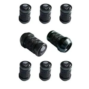 8-Pack Skull Style Dustproof Tire Valve Stem Caps – Metal with Plastic Liner, Universal Fit for Cars, SUVs, Trucks & Motorcycles