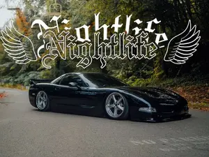 Nightlife Wings 2 Windshield Banner Gothic Style Vinyl Decal for Cars JDM Muscle Easy Install Unique Style Up Your Vehicle
