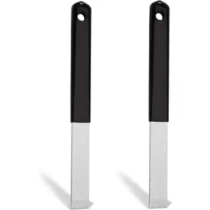 2pcs Paver Puller Tool, 8.9x0.79 Inch Heavy Duty Carbon Steel Paver Extractor Tool with Scraper Micro Teeth & Gripper Slots for Garden Lawn Yard Brick and Block Replacement
