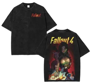Fallout 4 Retro Long Sleeve Tee – Vintage Y2K Washed Heavyweight Shirt | Grunge Gamer Streetwear for Post-Apocalyptic Fans
