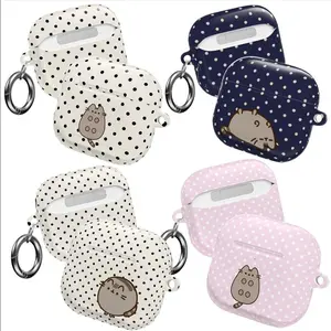 Polka Dot Cat AirPods Case, Cute Aesthetic Protective Cover for AirPods Gen 1, 2, 3, 4, AirPods Pro 1, 2, 3 Shockproof Cute Design, Trendy Gift for Women Girls