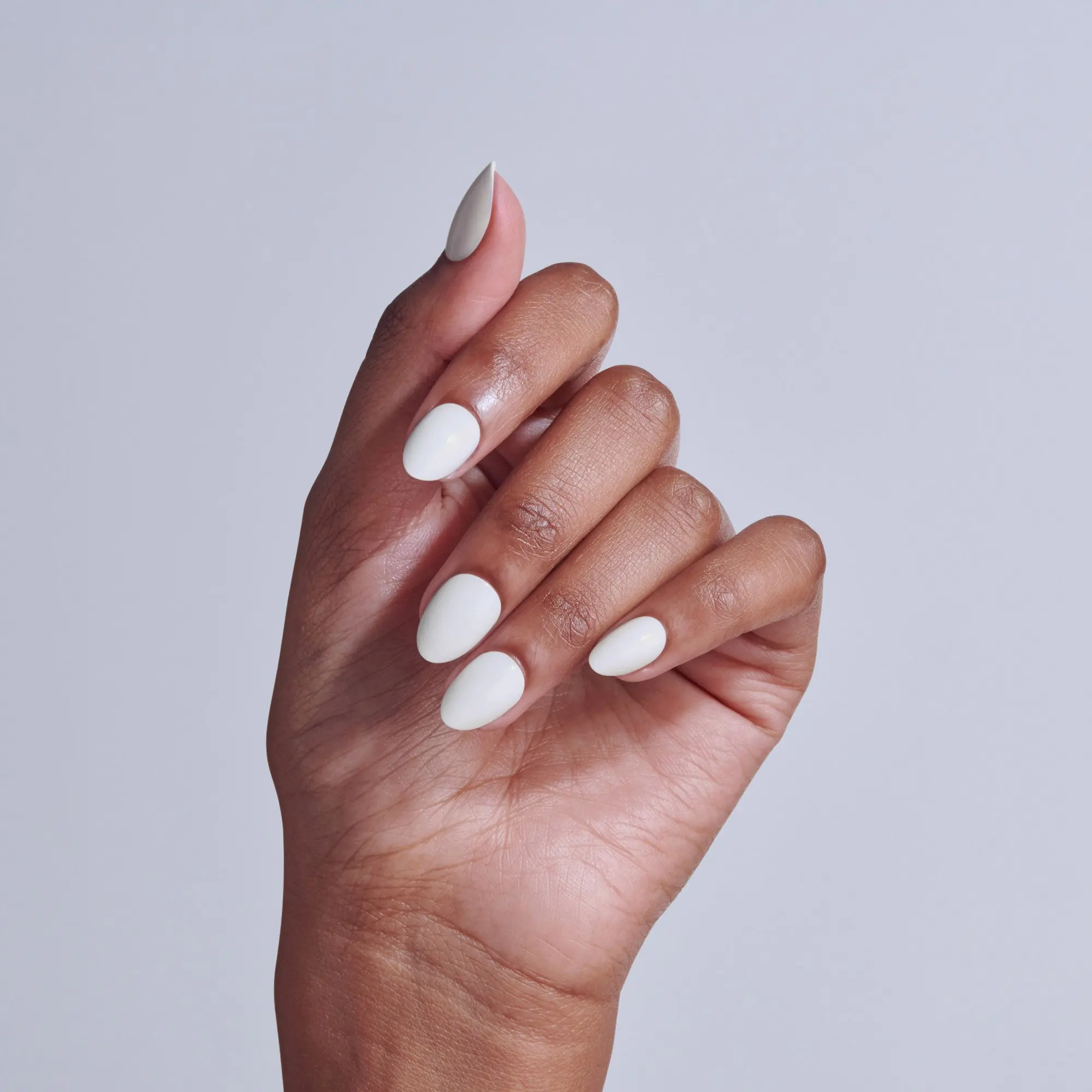 Kiss Core Color Press On Fake Glue Nails - Lyrical | Solid, White, Short, Almond