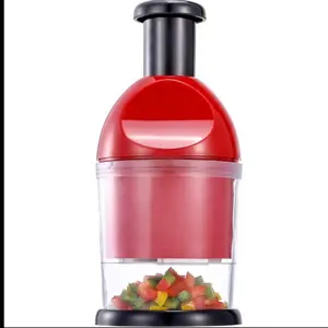 Manual Food Chopper with Container & Blade - Heavy-Duty Hand- Mincer, Onion/Garlic Dicer, Nut Crusher - Easy-Clean Chopper for Vegetables, Peppers, Herbs - Compact for & Outdoor Use (No)