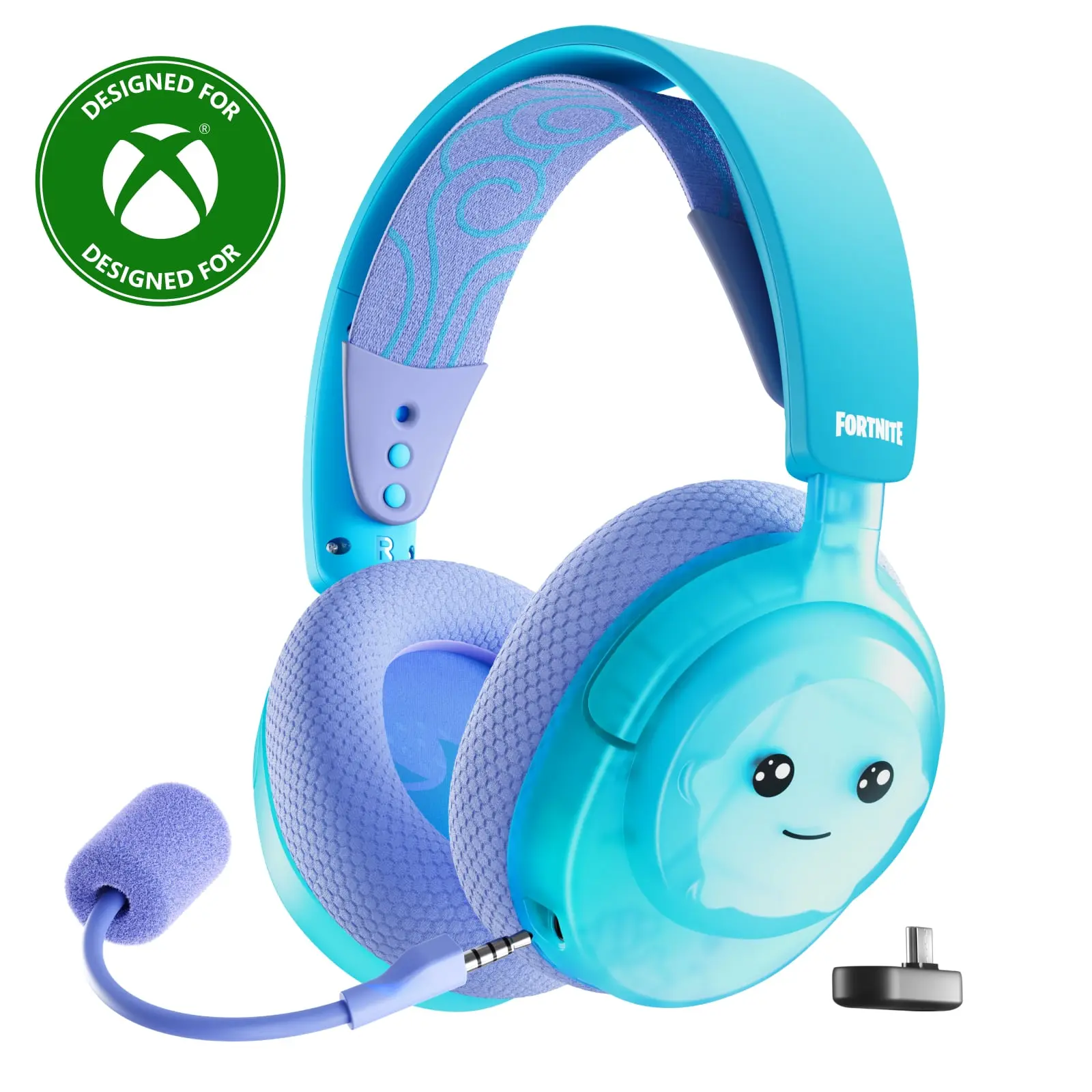 SteelSeries - Arctis Nova 3X Wireless Over-the-Ear Gaming Headset with 2.4GhzBluetooth for PC, PS5PS4, XBOX OneSeries XS, & Switch - Fortnite Sprite Edition Blue