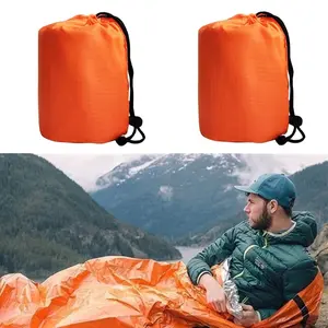 Stay warm and safe on your next adventure! Grab this 2 Pack Emergency Sleeping Bag & Mylar Blanket set - waterproof, lightweight, and perfect for camping, hiking, or any outdoor survival situation. Be prepared with portable thermal bivy sacks!