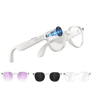 AI Translation Smart Glasses with Camera, 2MP Anti-Shake Camera,1080P Video Recording, 270Mah Battery ,3Lens(Sunglasses +Anti-Blue Lens+Gradient ) ,AI Real Time Translation, Object Recognition AI Glasses, Bluetooth Call, Music Control