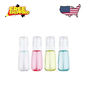 4PCS Airless Pump Bottle 2oz/60ml Plastic Empty Clear Refillable Travel Container Dispenser