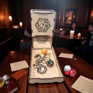 Dice Roller Tower dungeons and dragon dragons themed laser cut wooden