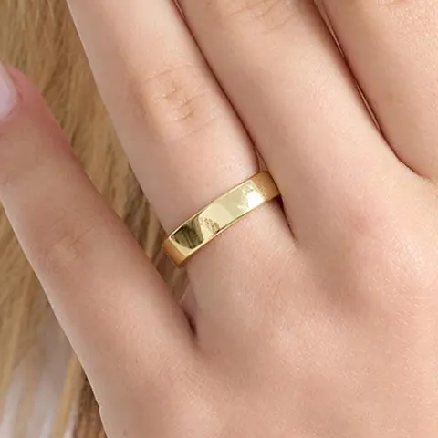 EVRY JEWELS Women's 14 Karat Gold or Silver Plated Hypoallergenic Plain Jane Band, Rings for Women, Daily Everyday Pinky Accessory