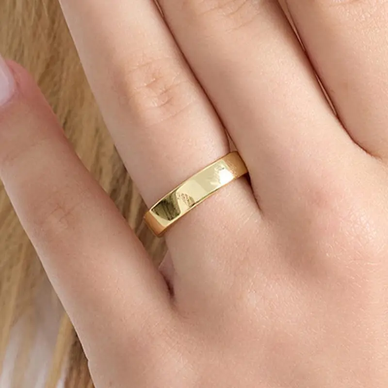 EVRY JEWELS Women's 14 Karat Gold or Silver Plated Hypoallergenic Plain Jane Band, Rings for Women, Daily Everyday Pinky Accessory