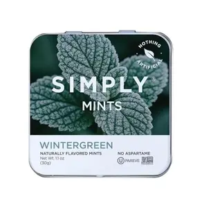 SIMPLY MINTS Natural Wintergreen Breath Mints, 6 Pack (180 Pieces), Made With Real Wintergreen Oil | Aspartame-Free, Sorbitol-Free, Xylitol-Free, Vegan, Kosher, Non-GMO