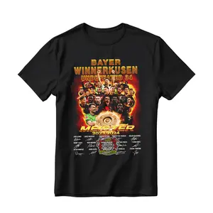 Bayer Winnerkusen Undefeat 34 Meister 2023/2024 Signatures Shirt, Bayer 04 Leverkusen Deutscher Meister 2023-2024 T-shirt, Comfort Outfit