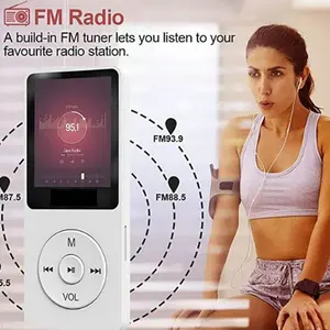 MP3 Player Outdoor Sports Fitness Mini Walkman MP4/MP3 Bluetooth 4.0 Lossless Music Player FM Radio Recorder 128GB HF with Memory Card Support - Audio
