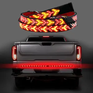 Fishbone-Shaped LED Tailgate Light Bar, 60-Inch LED Tailgate Lights, Brake, Running and Sequential Turn Signal Strip Strobe Light Bar for Truck, Pickup, SUV and RV, Car Light Accessories