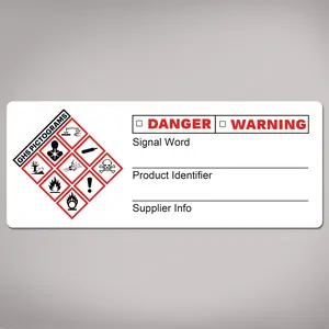 Avery GHS Secondary Container Labels, Waterproof, Chemical Resistant, Preprinted, Handwrite-Only, 1" x 2.5", 120 GHS Labels