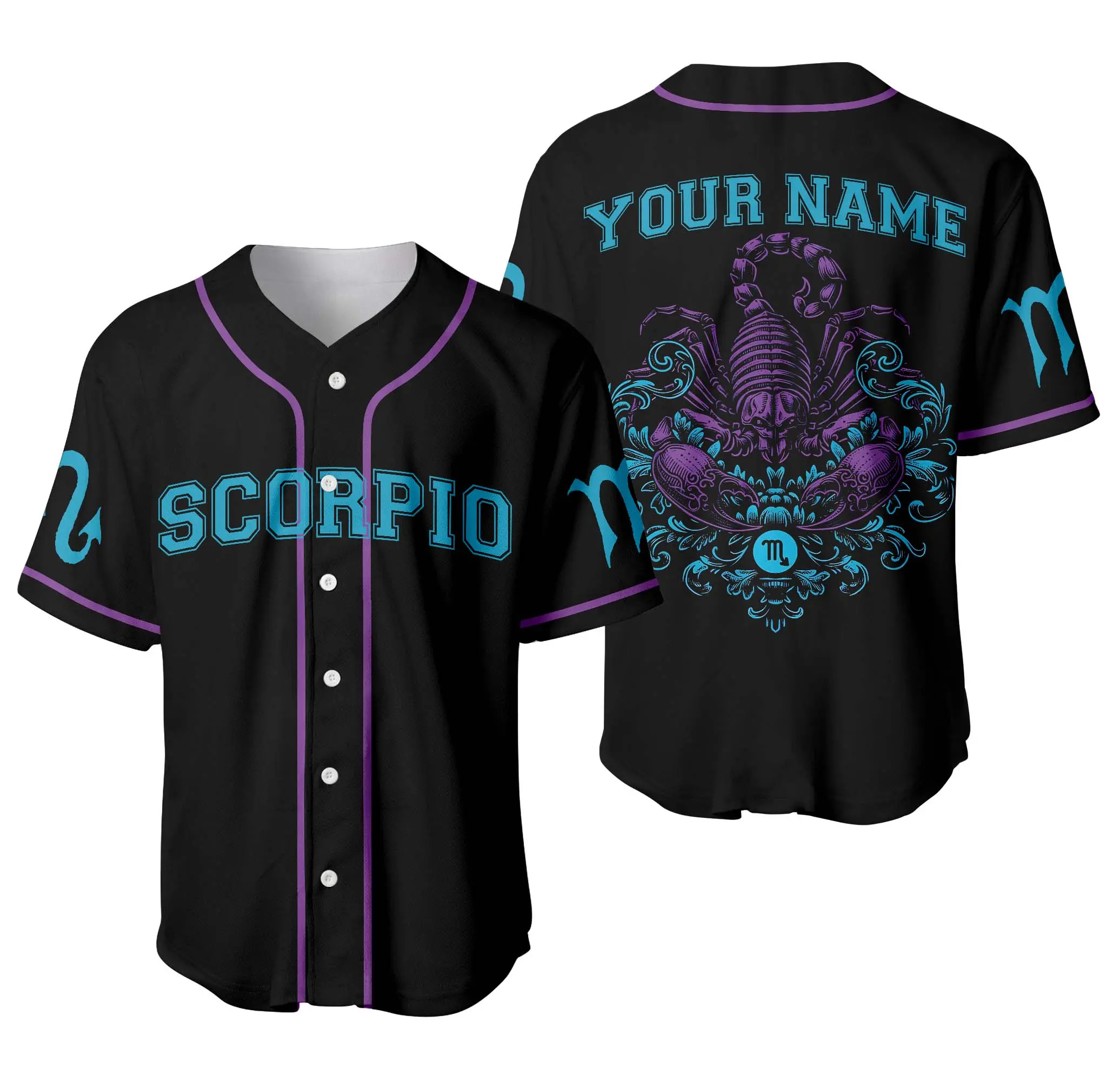Custom Scorpio Zodiac Baseball Jersey Shirt, Scorpio Birthday T-shirt, Scorpio Gift, Astrology Zodiac Tee, Scorpio Constellation