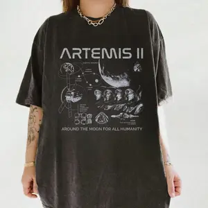 Artemis II Rocket Launch Shirt, Artemis 2 Mission Shirt, Space Exploration Apparel, Around The Moon and Back 2026 T-Shirt
