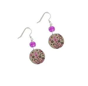 Cherry Blossom Earrings with Sterling Silver Hooks