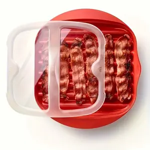 Bacon Cooking Tray,  1 Count Bacon Cooker with Lid, Bacon Baking Tray, Kitchen Baking Tools for Bacon, Pizza, and Sauces