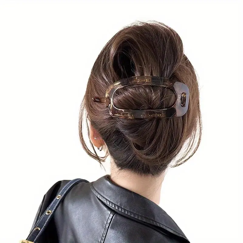 Aylhfo Brand Women's Large Elegant Oval Acrylic Twisty Hair Clips - Vintage Twisted Hairpin, Fashion Hair Accessories