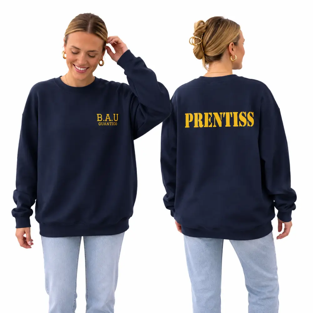 Vintage Criminal Minds Blanket TV Homage Sweatshirt Featuring Special Agent Prentiss and Quico Sweatshirts  both Side Casual Long Sleeve Fabric Menswear Graphic