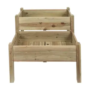 Luxen Home Wood Two-tier Raised Garden Bed