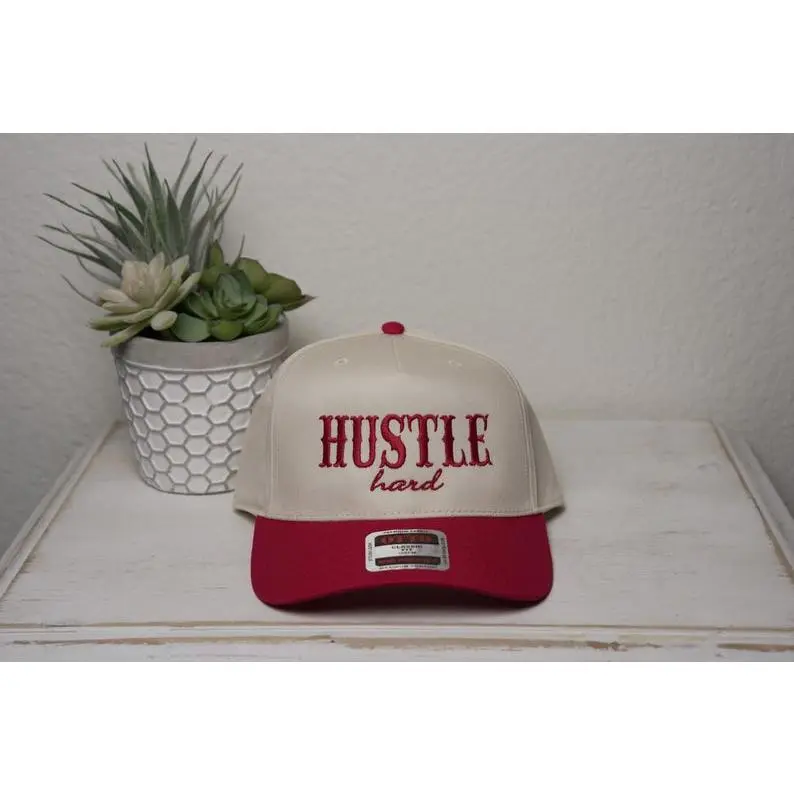 Hustle Hard, Embroidered Trucker Hat