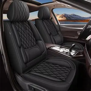 Seat Covers for Nissan Frontier 2007-2025, Quick Clean Breathable Seat Cover, Ergonomic Lumbar Support Seat Covers ( 5 Seats，Black)