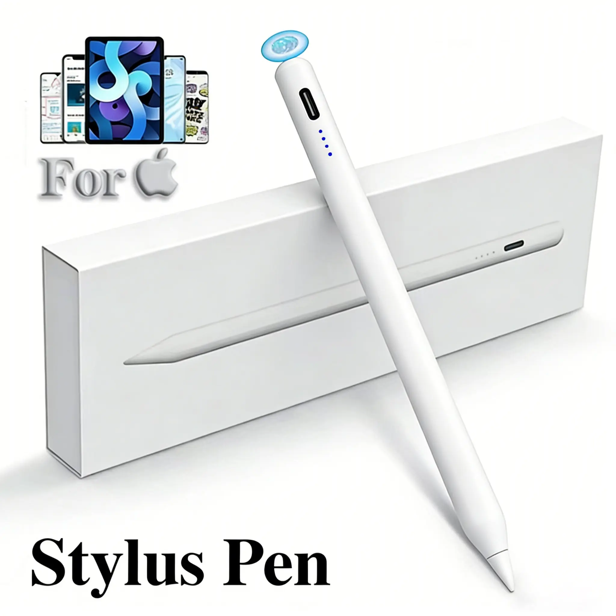 iPad Pencil for Apple iPad 2018-2025, Fast Charge, Magnetic Attachment Writing Stylus Pen, Touchscreen Pen for iPad 11/10/9/8/7/6th Gen, iPad Accessories for Pro 12.9/11/13-inch M4, Air 3/4/5/M2/M3, Mini 5/6th, Tablet Styluses