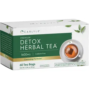 Carlyle Herbal Detox Tea | 60 Tea Bags | Caffeine Free | With Dandelion Root, Ginger Root, and Burdock Root | Vegetarian | Non-GMO & Gluten Free Herbal Blend