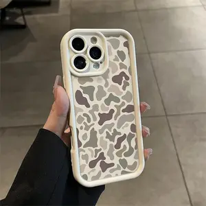 Camo Pattern iPhone case fashion protective cover for iPhone 16 15 pro max 14 13 12 11 XR XS Plus stylish non-slip creative silicone design mobile phone protective case, mobile phone accessories
