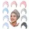 Quick Drying Microfiber Hair Wrap Towel - Adult Unisex Breathable Hair Turban with Button Loop, Absorbent Soft Lightweight Reusable 26x10in Post-Shower Bath Towel with Bag for Daily Use, Reducing Dripping (1-Piece)