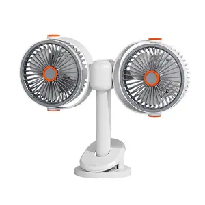Clip-On Fan High Wind Power Dual-Head Fan, Dormitory Wall-Mounted Fan, Outdoor Camping Fan, Recirculating Fan for Home & Travel