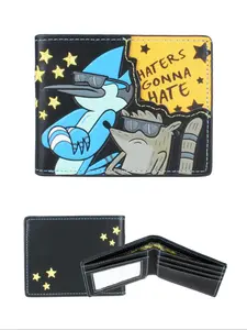 Men's Vintage Colorblock Cartoon Star Graphic Short Bifold Wallet, Creative Casual Pu Leather Card Holder, Fashionable Wallet for Daily Use, Wallet Cards, Vintage Style Wallet