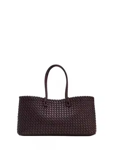 New Women's Woven Tote Bag, PU Tote Satchel, Fashion Handbag Shoulder Backpack, Plain Casual Daily Use, Elegant Design, Christmas & Valentine's Gift Bags