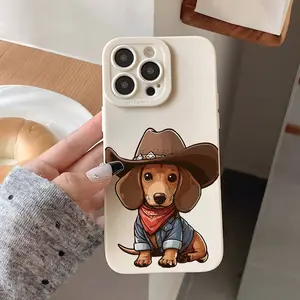 Phone Case:Comprehensive Shock-Resistant Phone Cover Featuring an Adorable Cowboy Dachshund Design, Fashionable And Sturdy TPU Protective Case, Suitable for Iphone 17/17 Air/17 Pro/17 Pro Max/16/16 Plus/16 Pro/16 Pro Max/15/14/13/12/11 Series.
